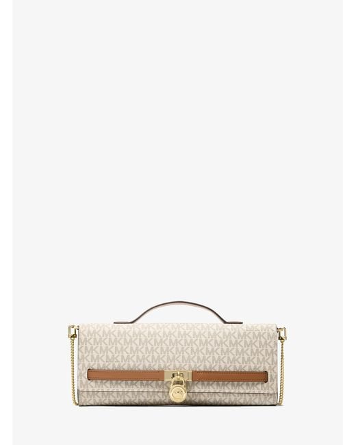 MICHAEL Michael Kors Natural Mk Hamilton Moderne Medium Signature Logo Clutch