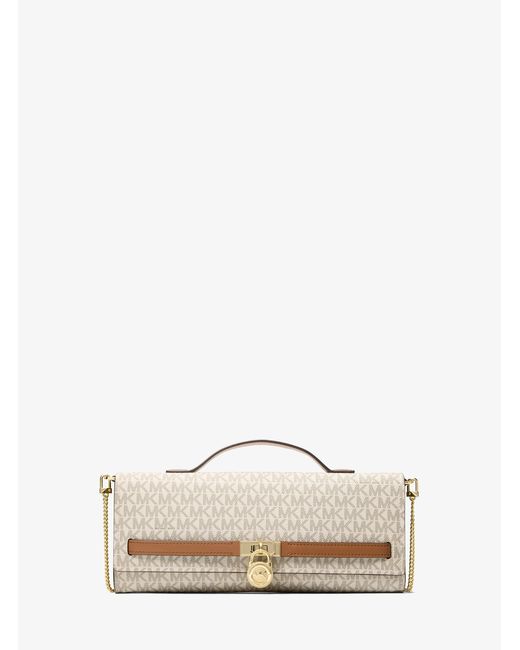 MICHAEL Michael Kors Natural Mk Hamilton Moderne Medium Signature Logo Clutch