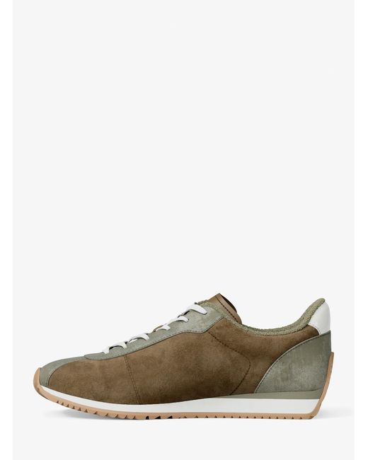 MICHAEL Michael Kors Green Mk Rhodes Color-Block Suede Trainer