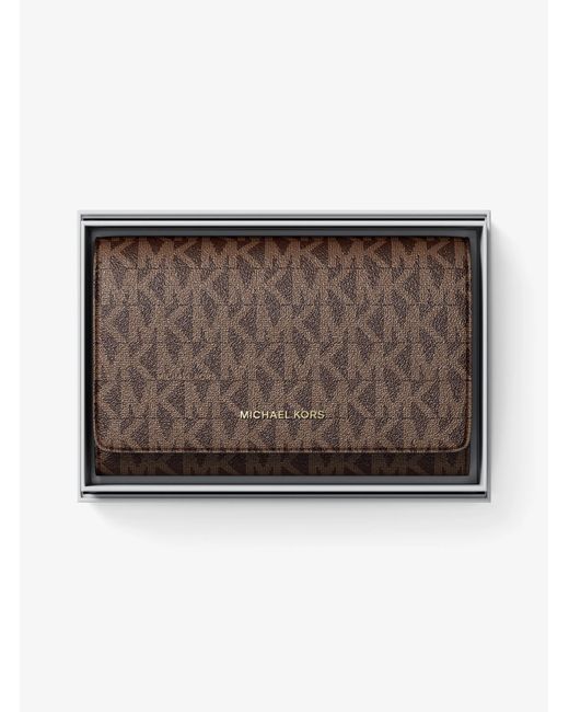 MICHAEL Michael Kors Brown Mk Jet Set Large Signature Logo Wallet