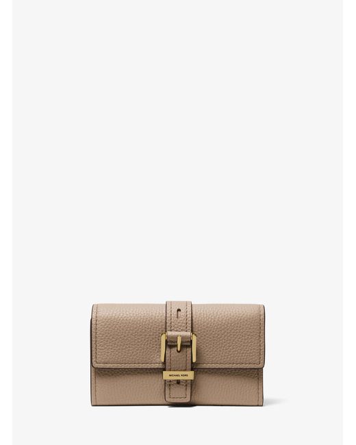 MICHAEL Michael Kors Natural Mk Nolita Medium Pebbled Leather Tri-Fold Wallet