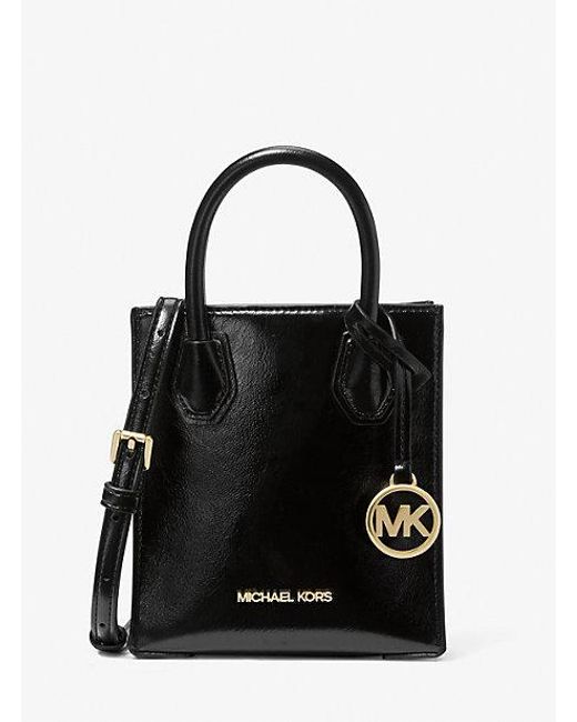 Michael Kors Black Mercer Extra-small Patent Crossbody Bag