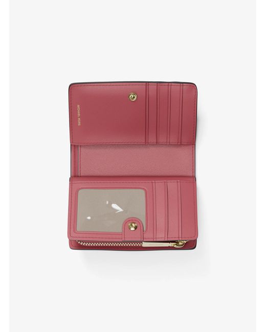 Michael Kors Pink Mk Bryant Medium Pebbled Leather Wallet