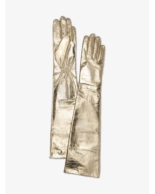 MICHAEL Michael Kors White Leather Opera Gloves