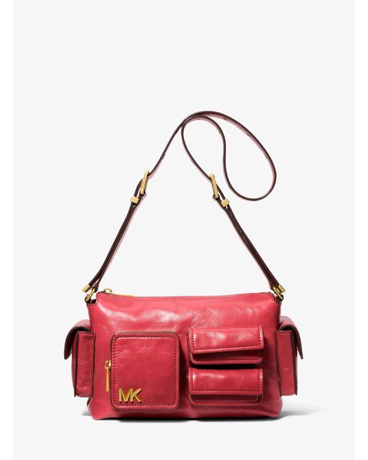 MICHAEL Michael Kors Red Mk Dakota Medium Leather Shoulder Bag