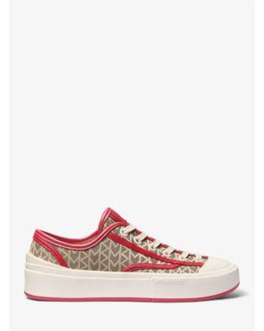 Michael Kors Pink Jude Mk2000 Logo Jacquard Trainers