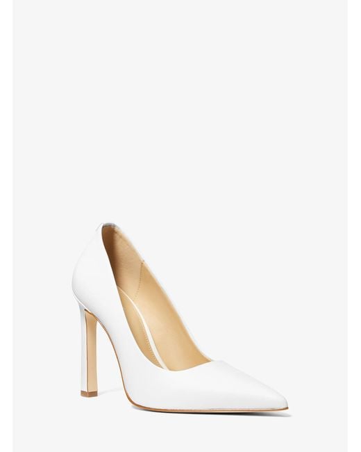 Michael Kors White Mk Amara Leather Pump