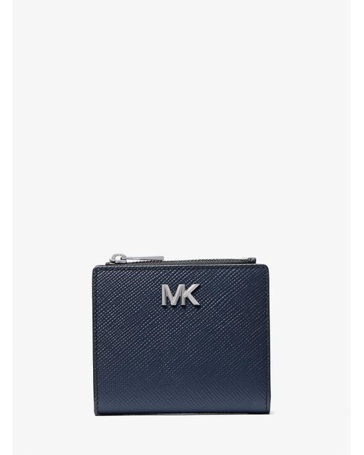 Michael Kors Blue Mk Edison Saffiano Leather Wallet for men