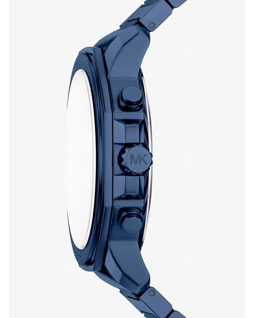 Michael Kors Blue Oversized Prescott-Tone Watch for men