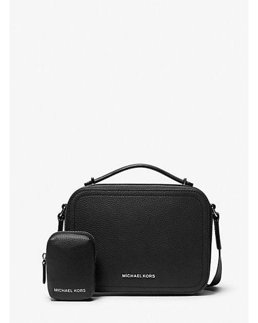 Michael Kors Black Hudson Pebbled Leather Crossbody Bag for men