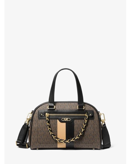 MICHAEL Michael Kors, Bags, Mk Signature Logo And Logo Charm Sullivan  Small Top Zip Convertible Tote Bag