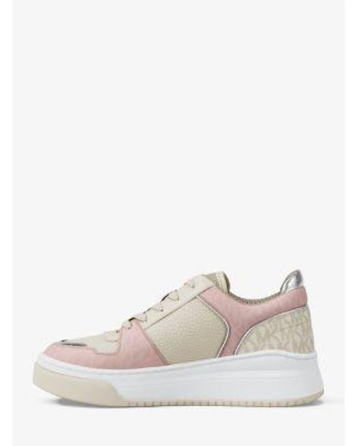 Michael Kors White Lexi Mixed-Media Sneaker