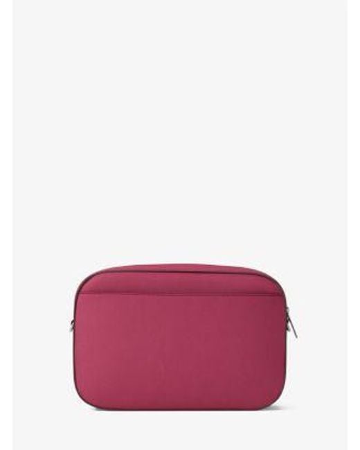 Michael Kors Purple Jet Set Large Saffiano Leather Crossbody Bag