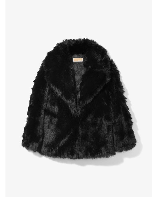 MICHAEL Michael Kors Black Faux Fur Peacoat