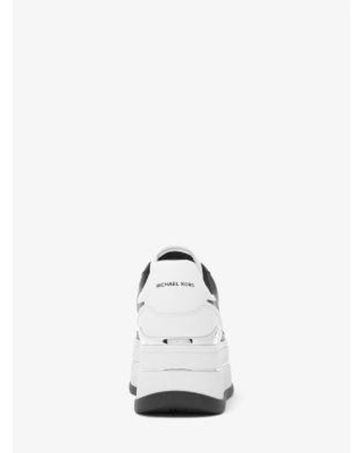 Mk Basket Hayes En Cuir Bicolore À Semelle Compensée MICHAEL Michael Kors en coloris White