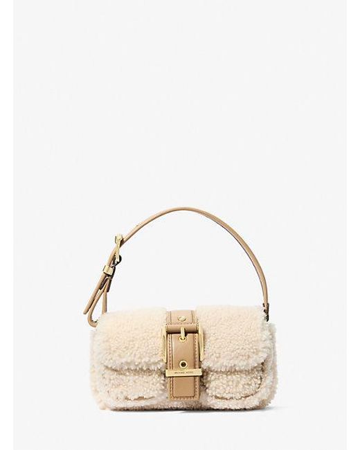 Michael Kors Natural Colby Extra-Small Shearling Shoulder Bag