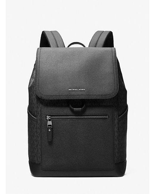 Michael Kors Black Hudson Signature Logo Backpack for men