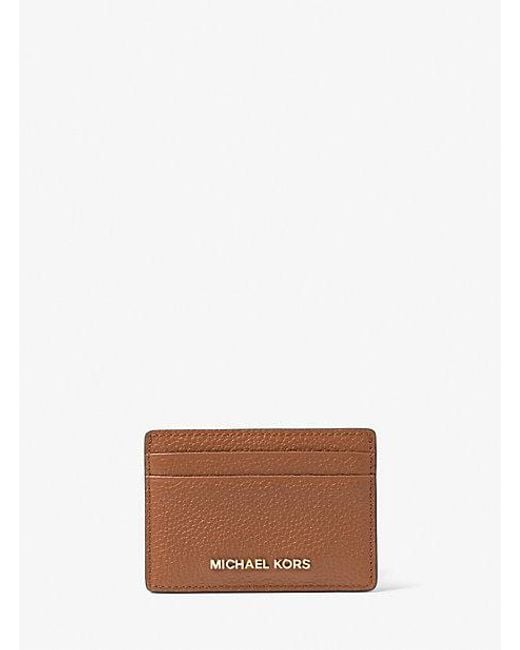 Michael Kors White Pebbled Leather Card Case