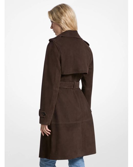 MICHAEL Michael Kors White Mk Suede Trench Coat