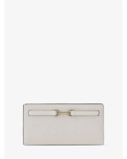 Michael Kors White Carson Large Pebbled Leather Wallet