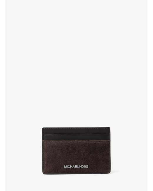 Michael Kors White Mk Mason Suede Card Case for men