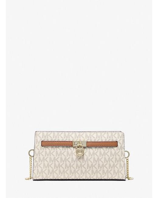 Michael Kors Natural Hamilton Moderne Extra-Small Signature Logo Convertible Crossbody Bag