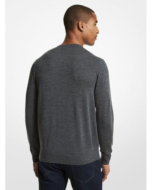 Michael Kors Gray Mk Merino Wool Jumper for men