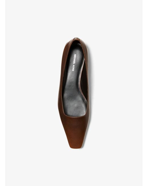 MICHAEL Michael Kors Brown Mk Darrah Burnished Leather Ballet Flat