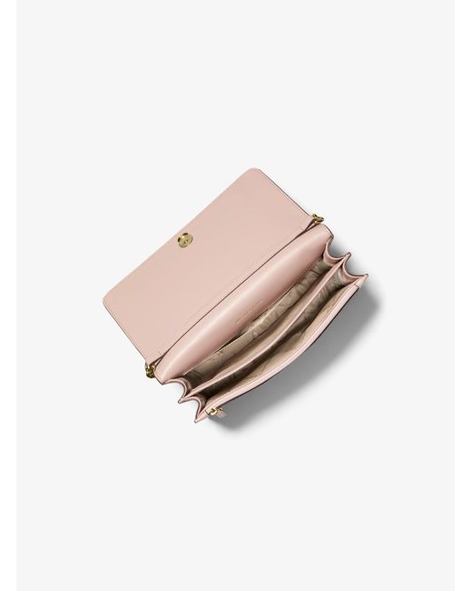 Michael Kors Outlet Pink Mk Daniela Large Signature Logo Crossbody Bag