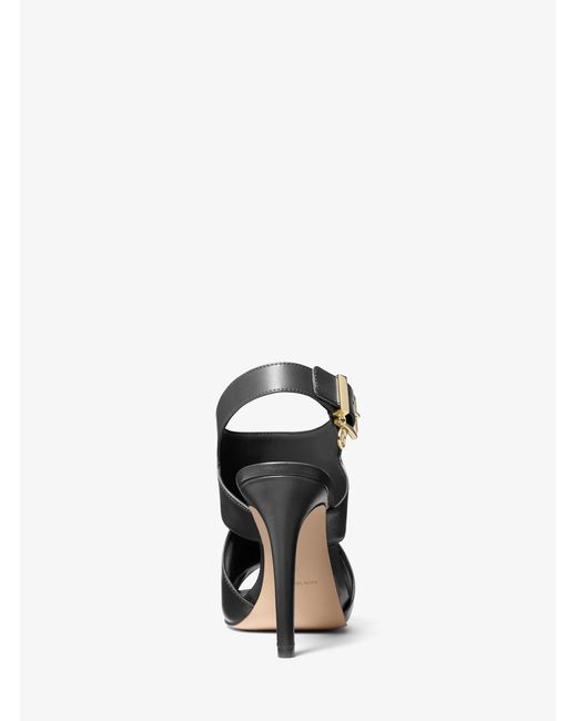 MICHAEL Michael Kors Black Mk Harper Leather Sandal