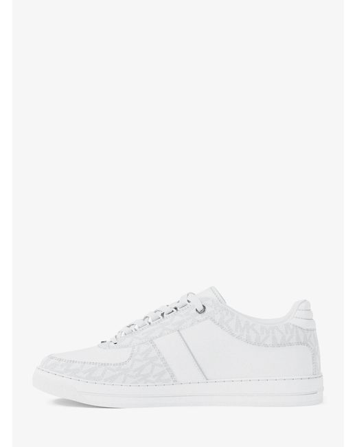 Michael Kors White Brady Signature Logo And Leather Sneaker for men