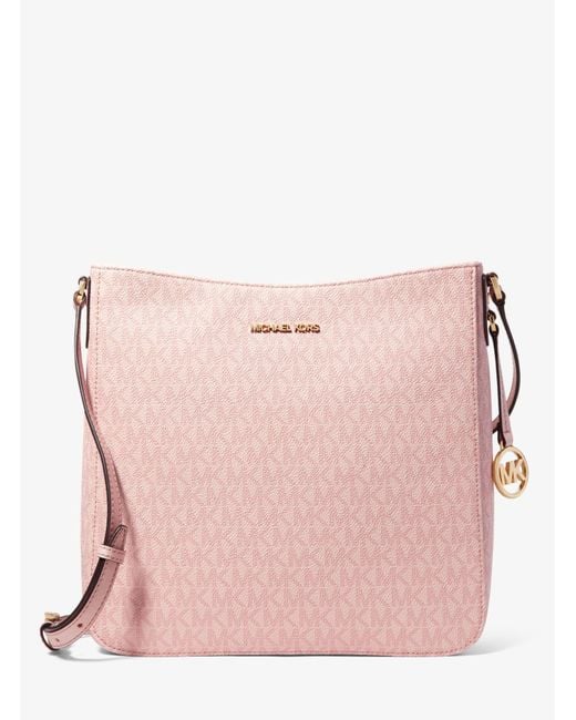 Michael Kors Canvas Jet Set Travel Large Logo Messenger Bag in Dark