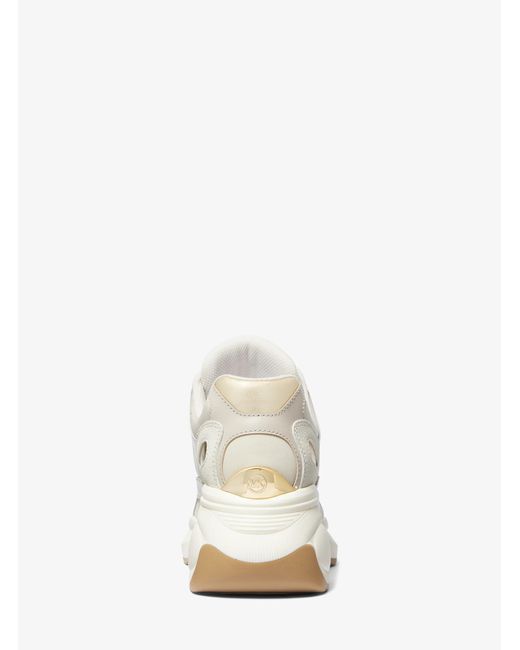MICHAEL Michael Kors White Mk Zuma Leather And Nylon Trainer