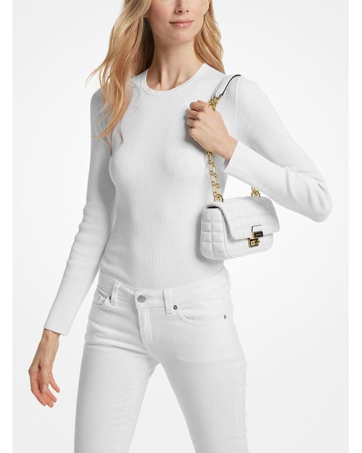 Mk Borsa A Spalla Tribeca Piccola di MICHAEL Michael Kors in White