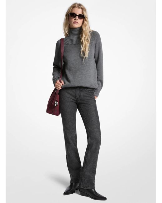 MICHAEL Michael Kors Gray Mk Wool Polo Neck Jumper