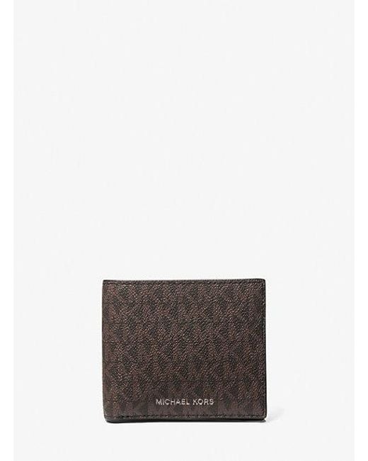 Michael Kors Gray Hudson Signature Logo Billfold Wallet for men