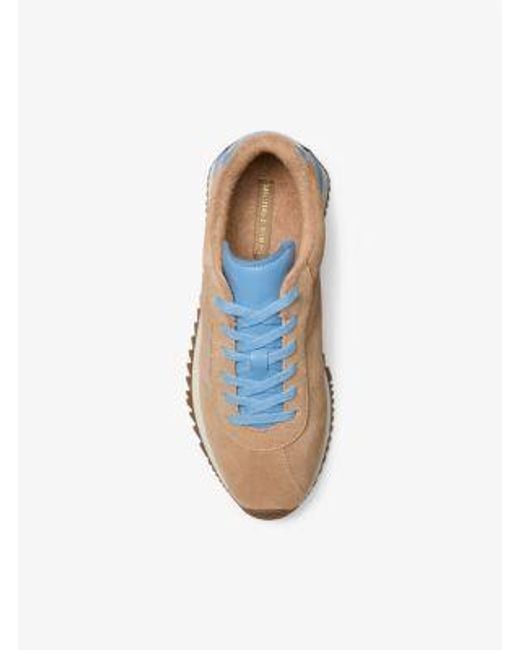 Michael Kors White Rhodes Two-Tone Suede Trainer