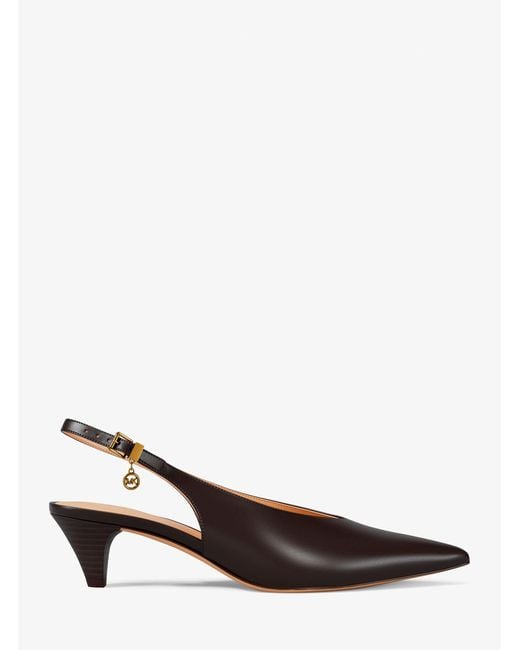 MICHAEL Michael Kors White Mk Tonya Leather Slingback Pump