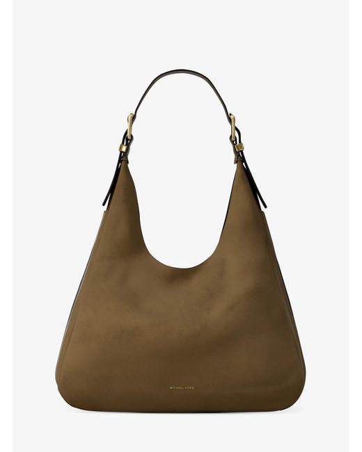 MICHAEL Michael Kors Green Mk Nolita Large Nubuck Hobo Shoulder Bag