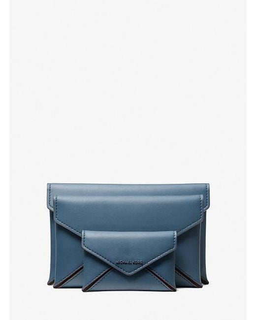 MICHAEL Michael Kors Mk Jordi 3 In 1 Leather Envelope Wallet in Blue Lyst UK