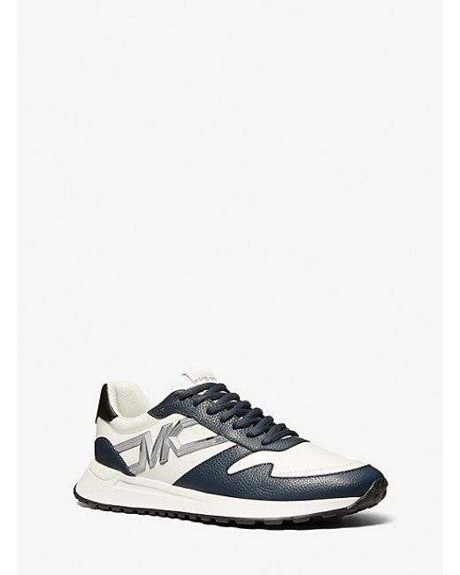 Michael Kors White Dax Two-tone Leather Trainer for men