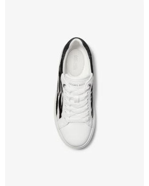 Michael Kors White Romey Mixed-Media Platform Sneaker
