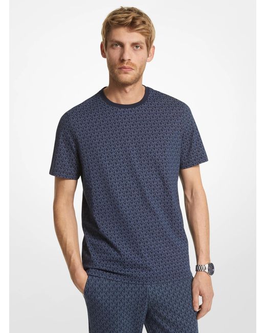 Michael Kors Blue Logo Cotton T-shirt for men