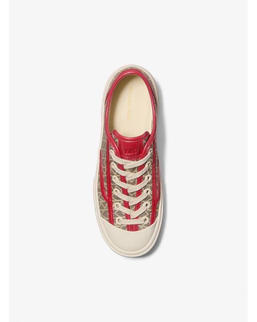 Michael Kors Pink Jude Mk2000 Logo Jacquard Trainers