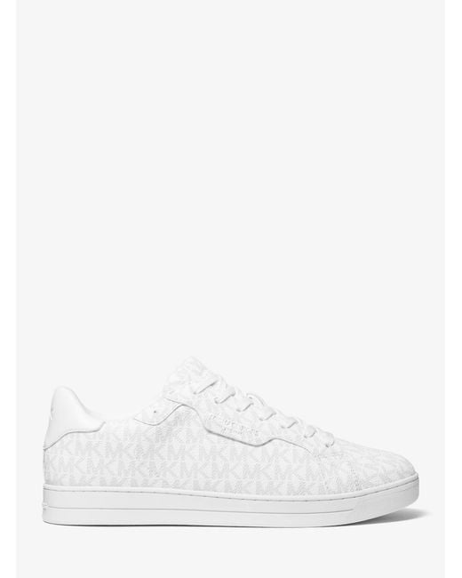 Michael Kors White Keating Signature Logo Sneaker for men