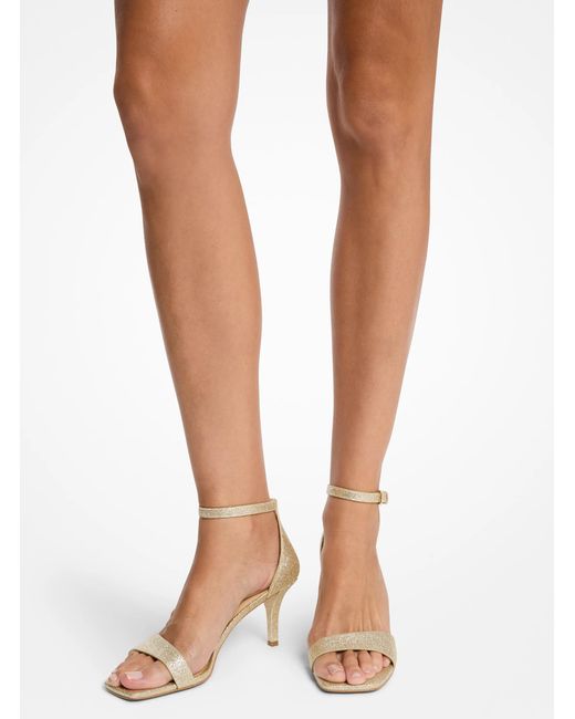 MICHAEL Michael Kors White Mk Jaida Metallic Leather Sandal