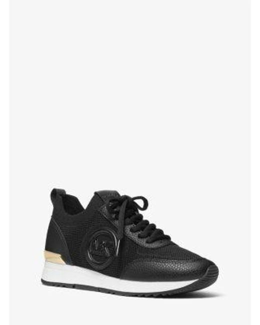 Michael Kors Black Jenkins Stretch Knit Trainer