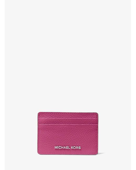 Michael Kors Purple Pebbled Leather Card Case