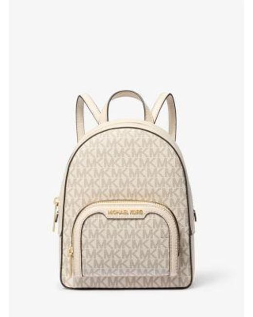 Michael Kors Natural Jaycee Extra-Small Signature Logo Backpack