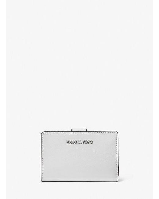 Michael Kors White Medium Saffiano Leather Wallet